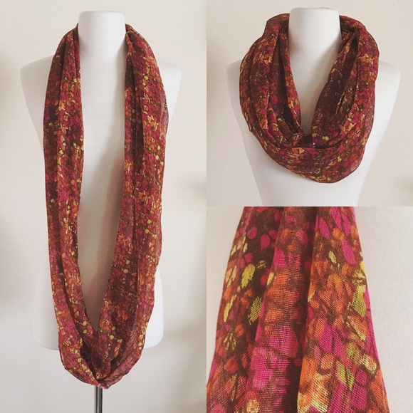 Cost Plus World Market Accessories - ✨HP✨ Venetian Neon Print Infinity Scarf Wrap